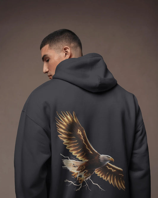 Oversized Hoodie – Black Eagle Lightning Edition