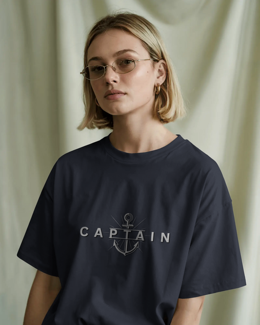 Earth & Thread | Captain 100% Cotton Regular Fit T-Shirt - Premium 180 GSM Nautical Leadership Graphic Tee