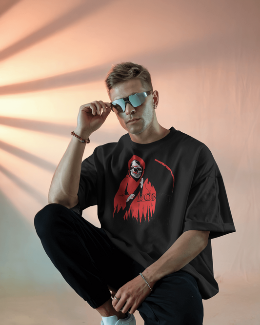Fear the Reaper in Oversized Comfort – Shadow Cloak Tee
