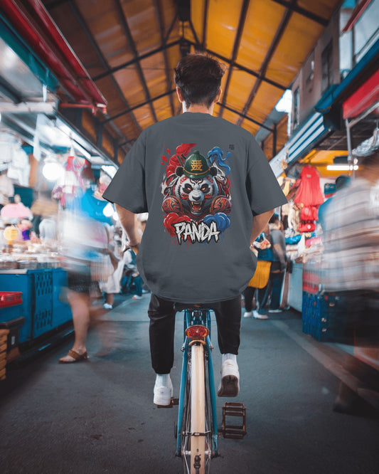 Earth & Thread | Fierce Panda 100% Cotton Oversized Tee - Premium French Terry Back Print