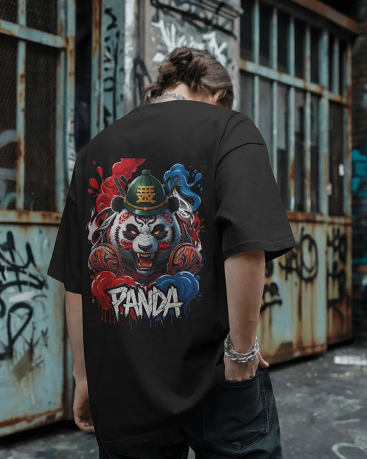 Earth & Thread | Fierce Panda 100% Cotton Oversized Tee - Premium French Terry Back Print