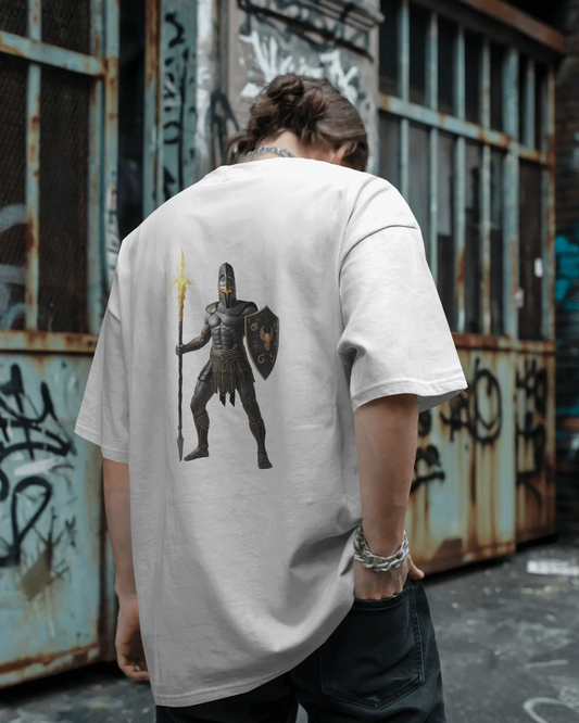 Fearless Strength in Oversized Comfort – Winged Knight Tee