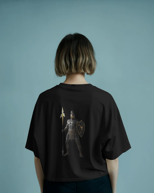 Fearless Strength in Oversized Comfort – Winged Knight Tee
