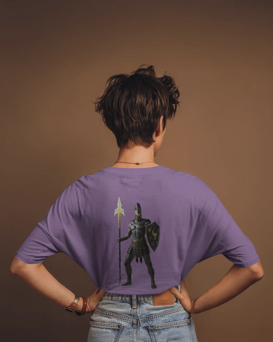 Fearless Strength in Oversized Comfort – Winged Knight Tee