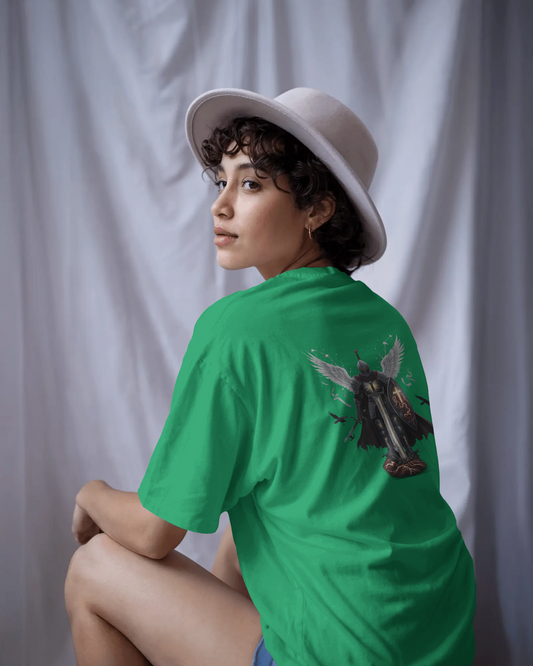 Majestic Strength in Oversized Comfort – Winged Knight Tee