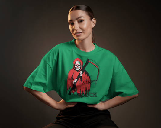 Fear the Reaper in Oversized Comfort – Shadow Cloak Tee