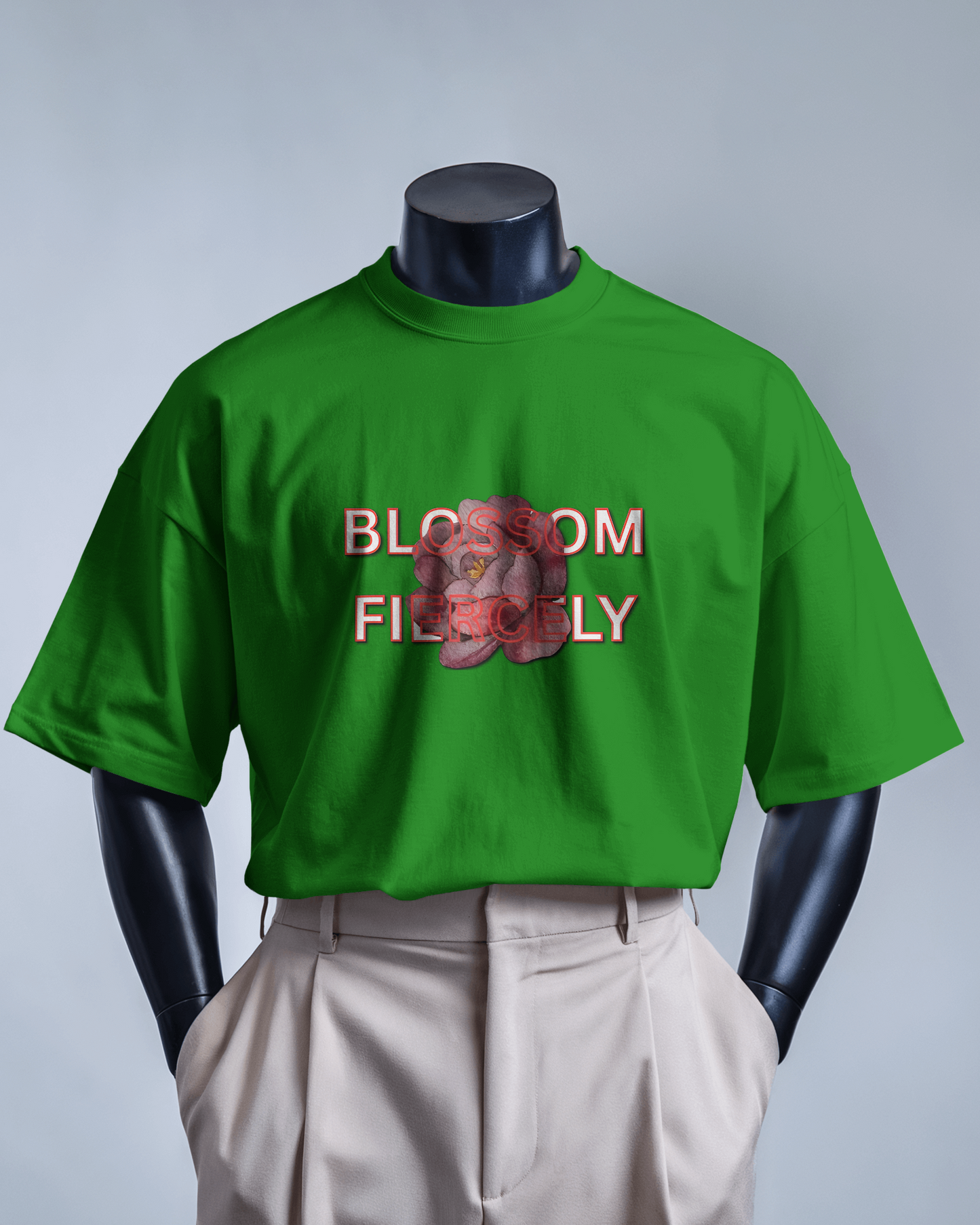Earth & Thread | Blossom Fiercely 100% Cotton Regular Fit T-Shirt - Premium 180 GSM Empowering Floral Graphic Tee