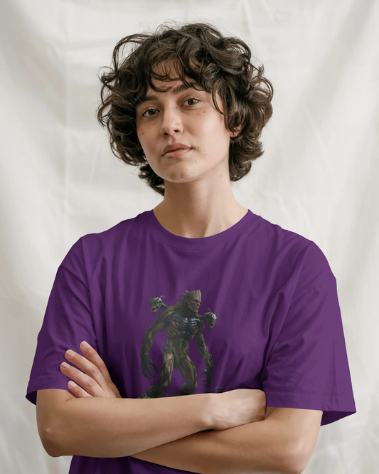 Earth & Thread | Cyber Creature 100% Cotton Regular Fit T-Shirt - Premium 180 GSM Sci-Fi Graphic Tee