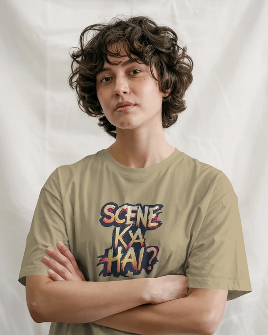Earth & Thread | SCENE KYA HAI? 100% Cotton Regular Fit T-Shirt - Premium 180 GSM Cultural Tee