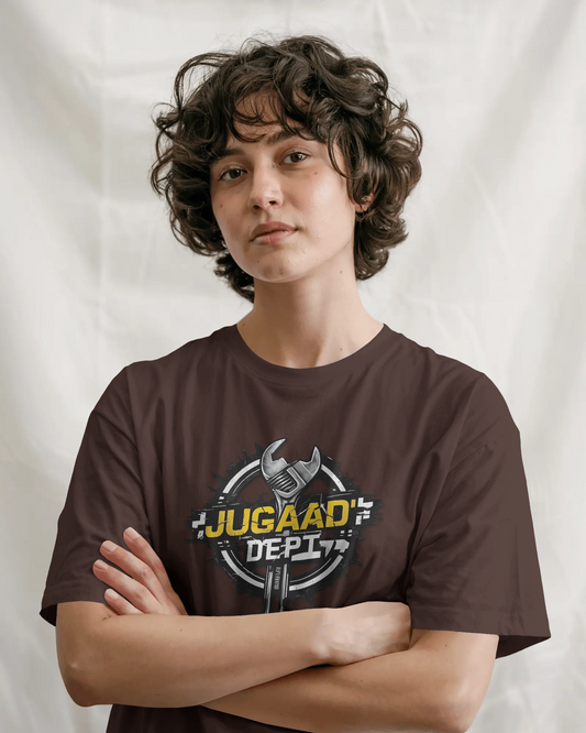 Earth & Thread | JUGAAD DEPT 100% Cotton Regular Fit T-Shirt - Premium 180 GSM Innovative Mechanic Graphic