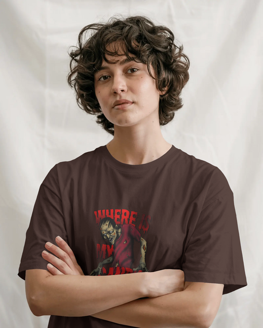 Earth & Thread | Where Is My Candy 100% Cotton Regular Fit T-Shirt - Premium 180 GSM Zombie Graphic Tee