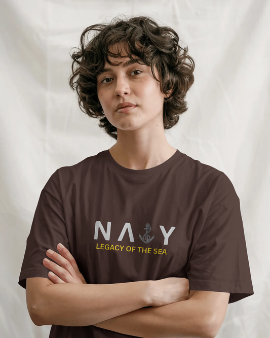Earth & Thread | Navy Legacy of the Sea 100% Cotton Regular Fit T-Shirt - Premium 180 GSM Maritime Heritage Tee