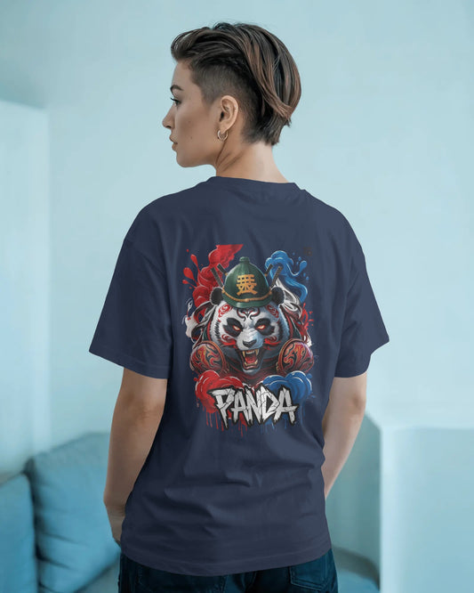 Earth & Thread | Fierce Panda 100% Cotton Oversized Tee - Premium French Terry Back Print