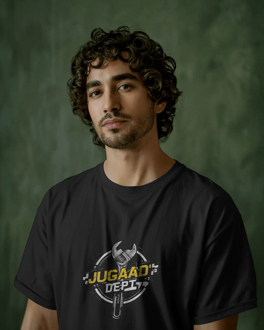 Earth & Thread | JUGAAD DEPT 100% Cotton Regular Fit T-Shirt - Premium 180 GSM Innovative Mechanic Graphic