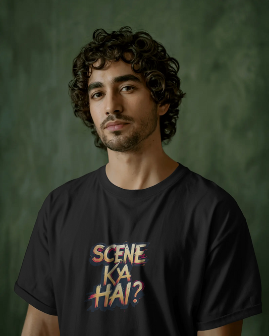 Earth & Thread | SCENE KYA HAI? 100% Cotton Regular Fit T-Shirt - Premium 180 GSM Cultural Tee