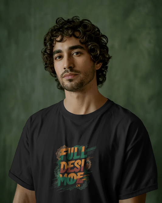 Earth & Thread | FULL DESI MODE 100% Cotton Regular Fit T-Shirt - Premium Vibrant Cultural Tee