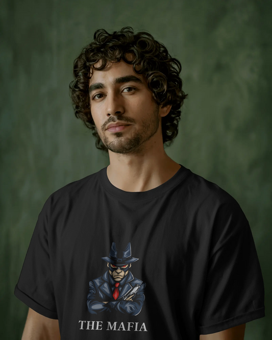 Earth & Thread | The Mafia 100% Cotton Regular Fit T-Shirt - Premium 180 GSM Gangster Persona Graphic Tee