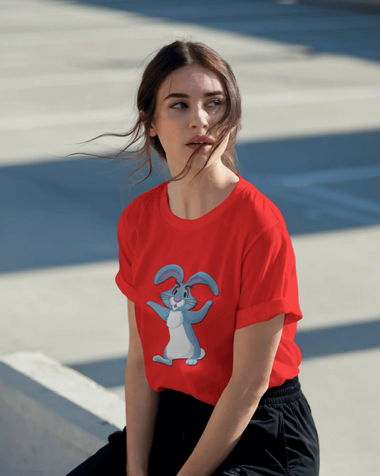Bounce Into Comfort – Energetic Bunny Tee
