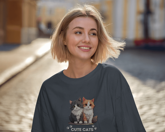 Oversized French Terry – Cute Cats Tee