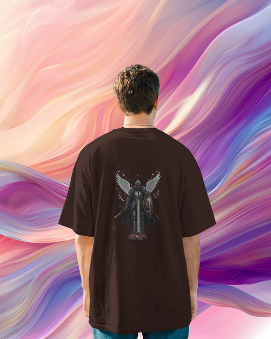Majestic Strength in Oversized Comfort – Winged Knight Tee