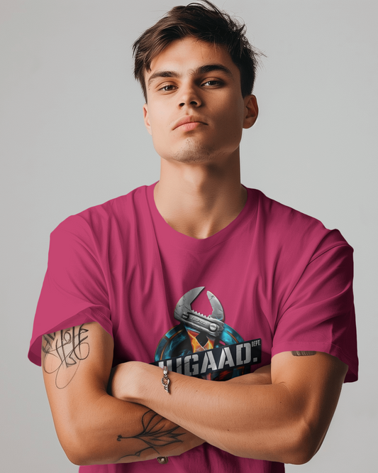 Earth & Thread | JUGAAD. 100% Cotton Regular Fit T-Shirt - Premium 180 GSM Ingenuity Mechanic Graphic Tee