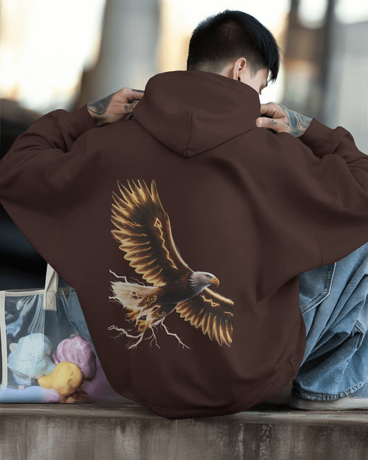 Oversized Hoodie – Black Eagle Lightning Edition