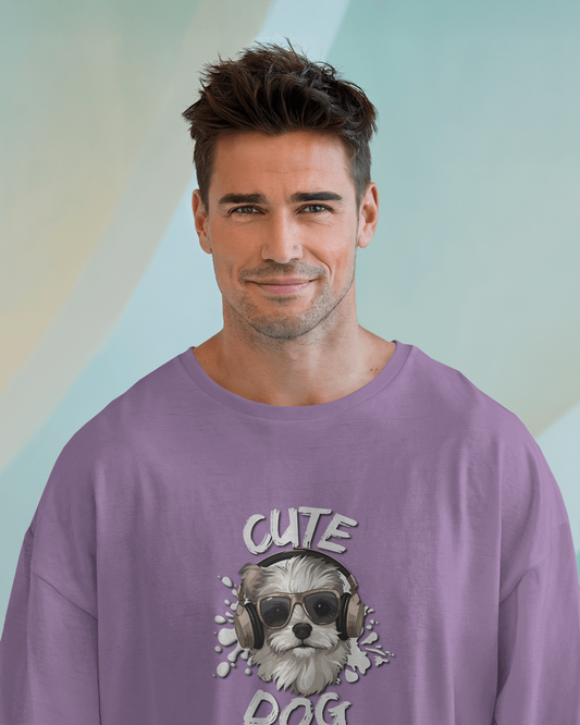 Cool & Confident in Oversized Comfort – Cute Dog Tee