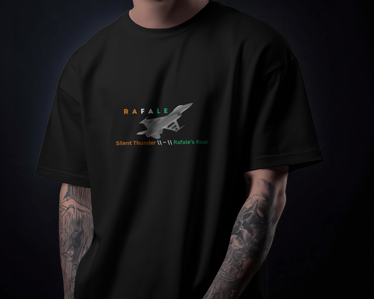 Earth & Thread | Rafale Silent Thunder 100% Cotton Regular Fit T-Shirt - Premium 180 GSM Fighter Jet Graphic Tee