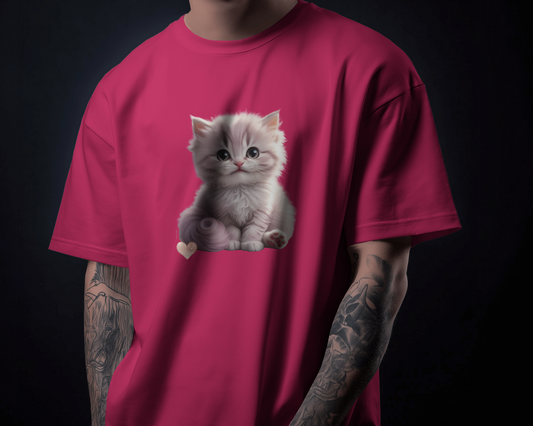 Earth & Thread | Cute Kitten 100% Cotton Regular Fit T-Shirt - Premium 180 GSM Adorable Pet Graphic