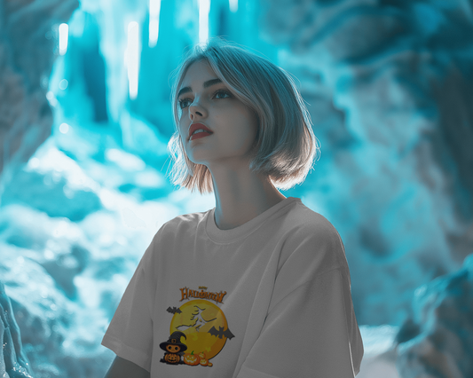 Hauntingly Smooth Comfort – Flying Witch Halloween Tee