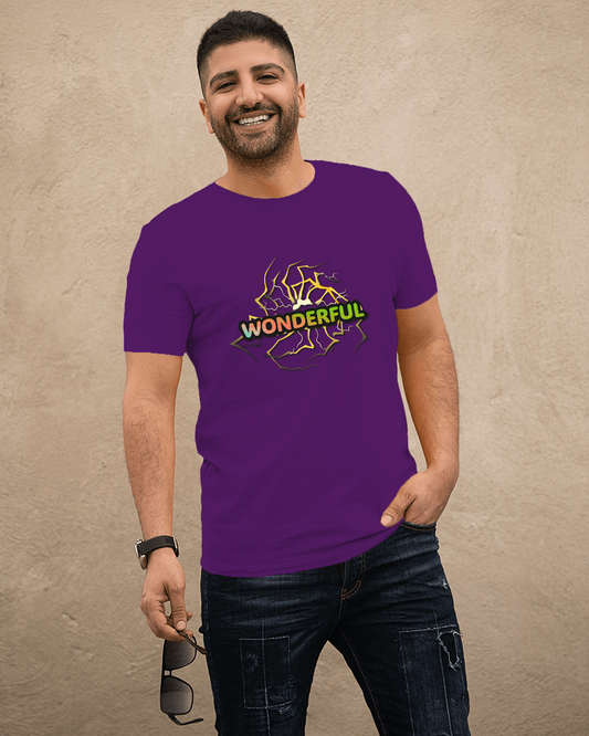 Earth & Thread | Wonderful 100% Cotton Regular Fit T-Shirt - Premium 180 GSM Positive Energy Graphic Tee