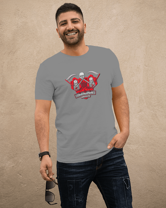 Earth & Thread | Devil Trio 100% Cotton Regular Fit T-Shirt - Premium 180 GSM Edgy Graphic Tee
