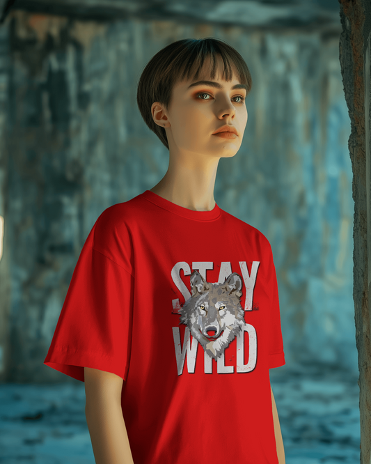 Stay Wild Wolf Tee – Smooth Comfort & Fearless Style