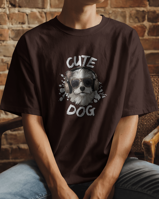 Cool & Confident in Oversized Comfort – Cute Dog Tee
