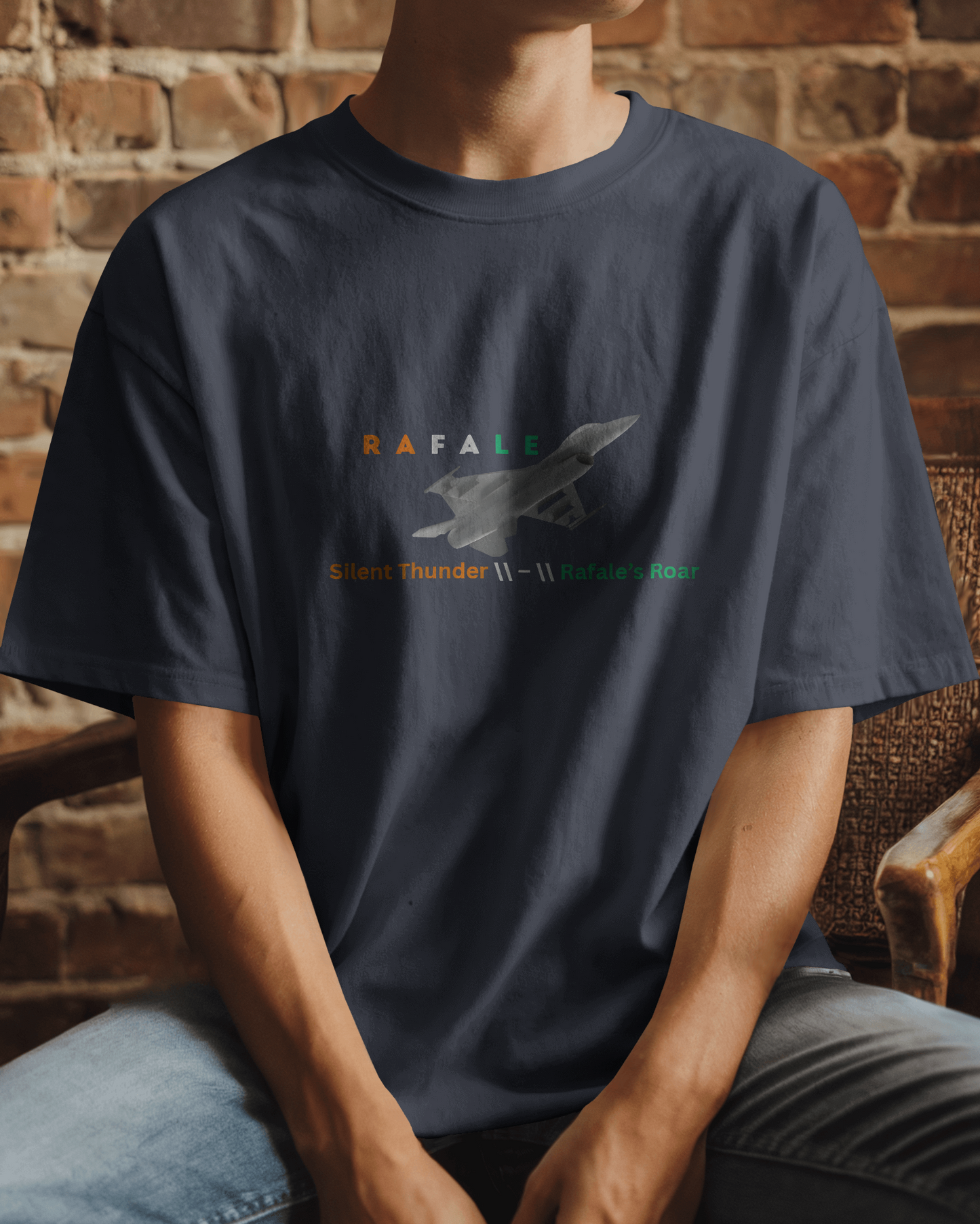 Earth & Thread | Rafale Silent Thunder 100% Cotton Regular Fit T-Shirt - Premium 180 GSM Fighter Jet Graphic Tee