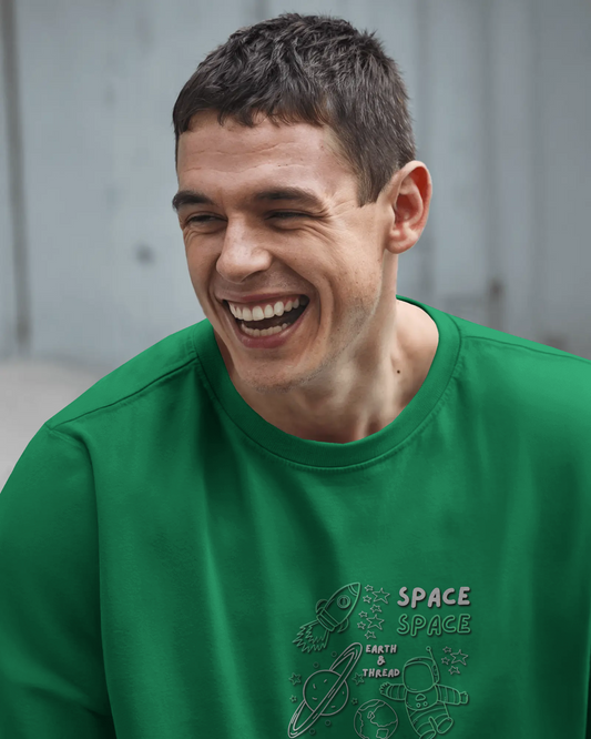 Explore the Cosmos in Oversized Comfort – Spaceman Tee