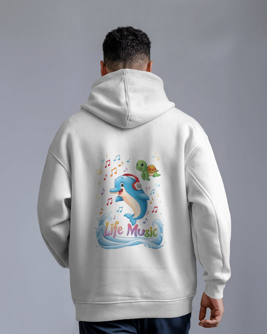 Oversized Hoodie – Life Music Dolphin Edition