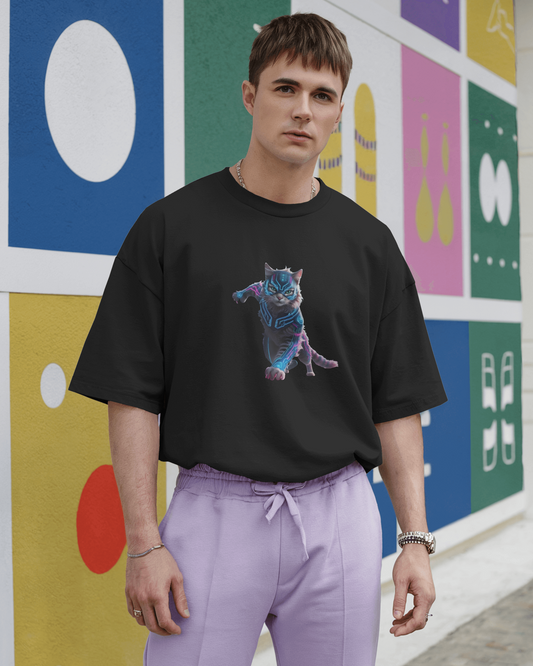 Oversized French Terry – Fierce Feline Tee