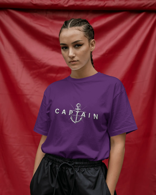 Earth & Thread | Captain 100% Cotton Regular Fit T-Shirt - Premium 180 GSM Nautical Leadership Graphic Tee