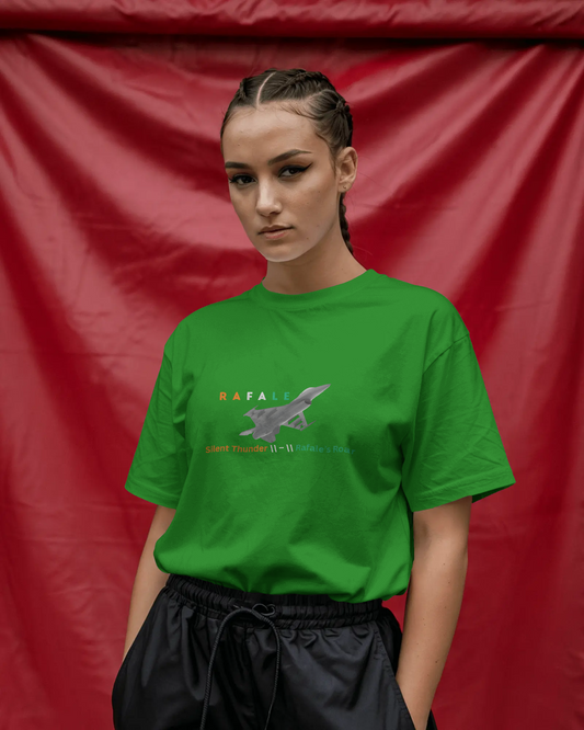 Earth & Thread | Rafale Silent Thunder 100% Cotton Regular Fit T-Shirt - Premium 180 GSM Fighter Jet Graphic Tee