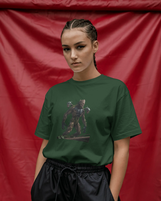Earth & Thread | Cyber Creature 100% Cotton Regular Fit T-Shirt - Premium 180 GSM Sci-Fi Graphic Tee