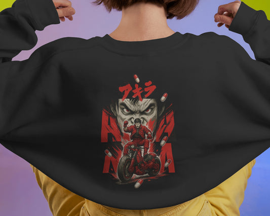 Earth & Thread Unisex Akira Anime Graphic Oversized Sweatshirt | 350 GSM Cotton Fleece Pullover | Casual Winter Streetwear for Men & Women | Premium Japanese Anime Design