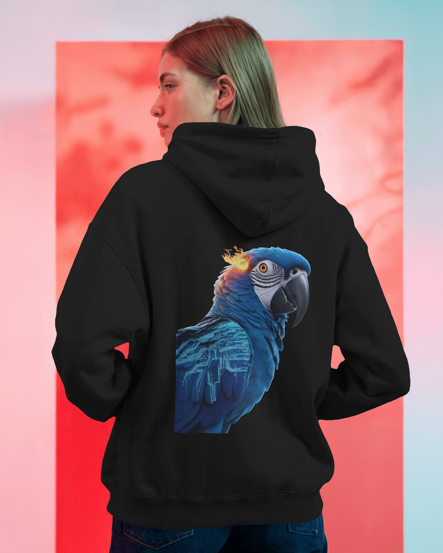 Oversized Hoodie – Blue Parrot Freedom Edition