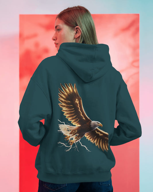 Oversized Hoodie – Black Eagle Lightning Edition