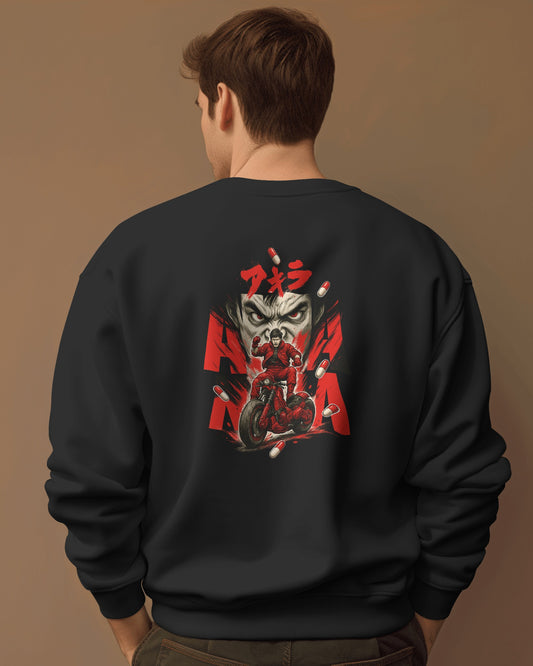 Earth & Thread Unisex Akira Anime Graphic Oversized Sweatshirt | 350 GSM Cotton Fleece Pullover | Casual Winter Streetwear for Men & Women | Premium Japanese Anime Design