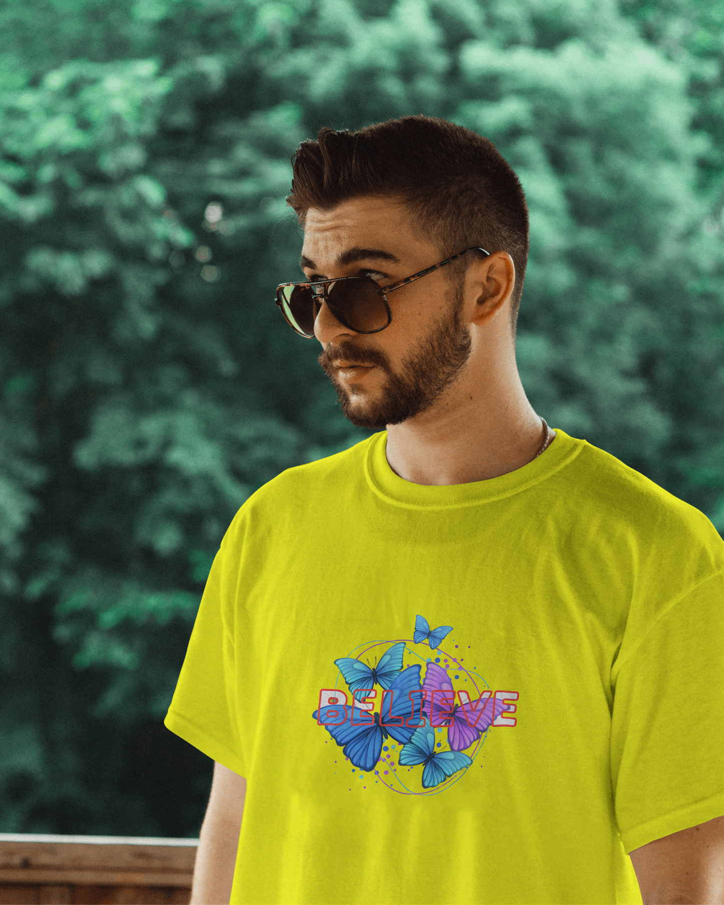 Earth & Thread | Believe Butterflies 100% Cotton Regular Fit T-Shirt - Premium 180 GSM Inspirational Nature Graphic Tee