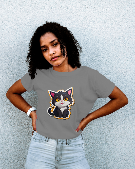 Earth & Thread | Cuddly Kitten 100% Cotton Regular Fit T-Shirt - Premium 180 GSM Adorable Pet Graphic Tee