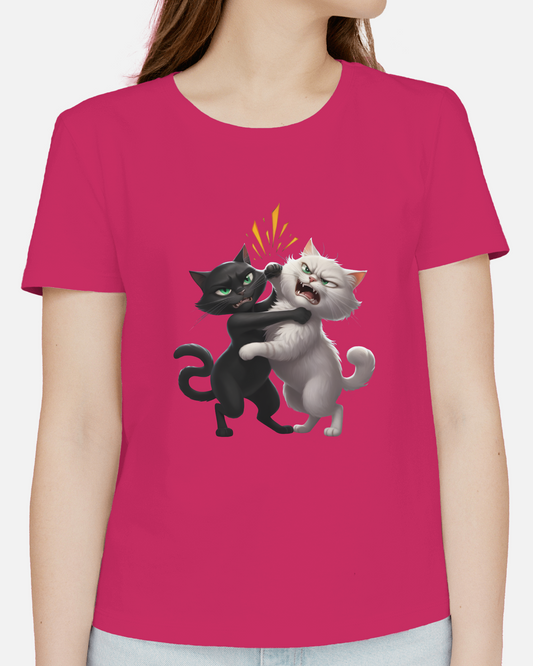 Earth & Thread | Hugging Cats 100% Cotton Regular Fit T-Shirt - Premium 180 GSM Adorable Pet Graphic