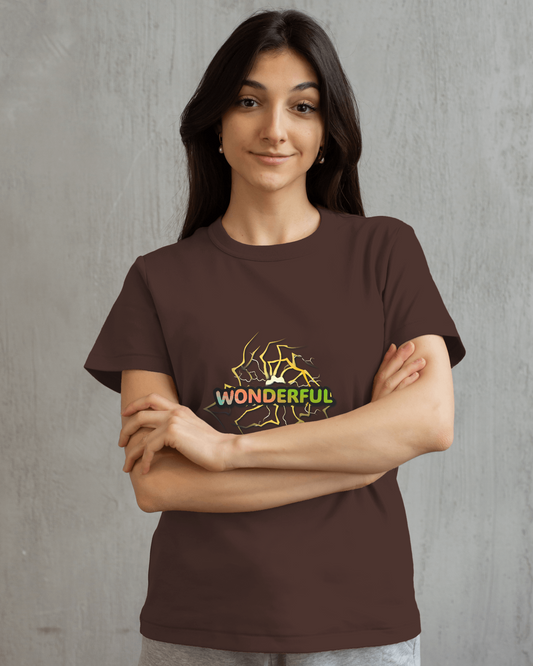 Earth & Thread | Wonderful 100% Cotton Regular Fit T-Shirt - Premium 180 GSM Positive Energy Graphic Tee