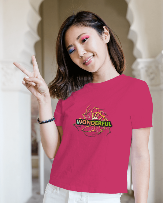 Earth & Thread | Wonderful 100% Cotton Regular Fit T-Shirt - Premium 180 GSM Positive Energy Graphic Tee